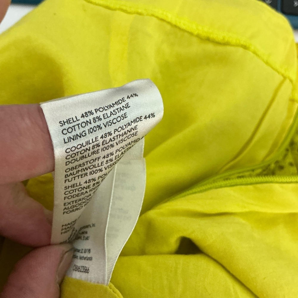 By Anthropologie Flared Lace Pants Yellow Bell Bottom Size 12 - Picture 8 of 8